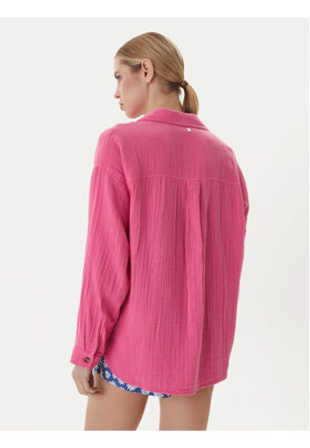 Roxy Koszula Morning Shine ERJWT03739 Różowy Loose Fit. Kolor: różowy. Materiał: bawełna