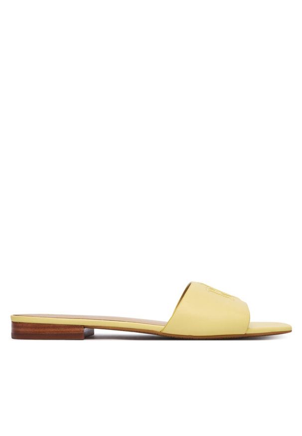 Lauren Ralph Lauren - LAUREN RALPH LAUREN Klapki 802959143012 Żółty. Kolor: żółty. Materiał: skóra