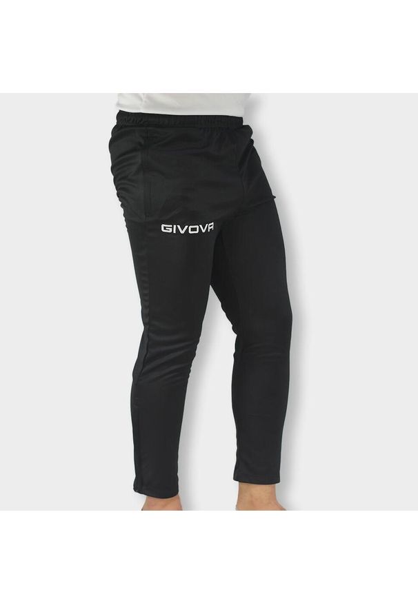 Pantalony Treningowe Givova 4XL dla Mężczyzn - Oddychające i Wygodne. Kolor: czarny. Materiał: poliester. Sport: piłka nożna