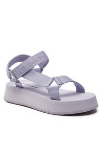 Calvin Klein Jeans Sandały Sandal Velcro Webbing In Mtl YW0YW01480 Fioletowy. Kolor: fioletowy #2