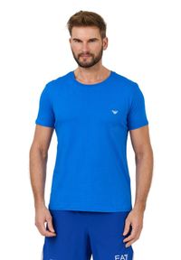 Emporio Armani - EMPORIO ARMANI Niebieski t-shirt basique. Kolor: niebieski #3