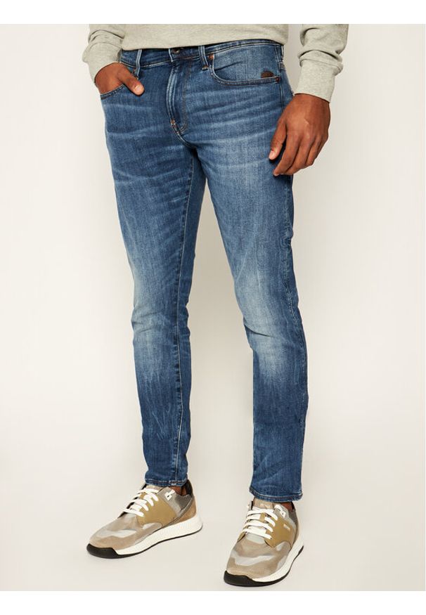 G-Star RAW - G-Star Raw Jeansy Revend 51010-8968-6028 Granatowy Skinny Fit. Kolor: niebieski