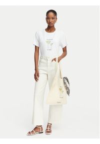 Marella T-Shirt Gola 2615971072 Écru Regular Fit. Kolor: kremowy. Materiał: bawełna #5