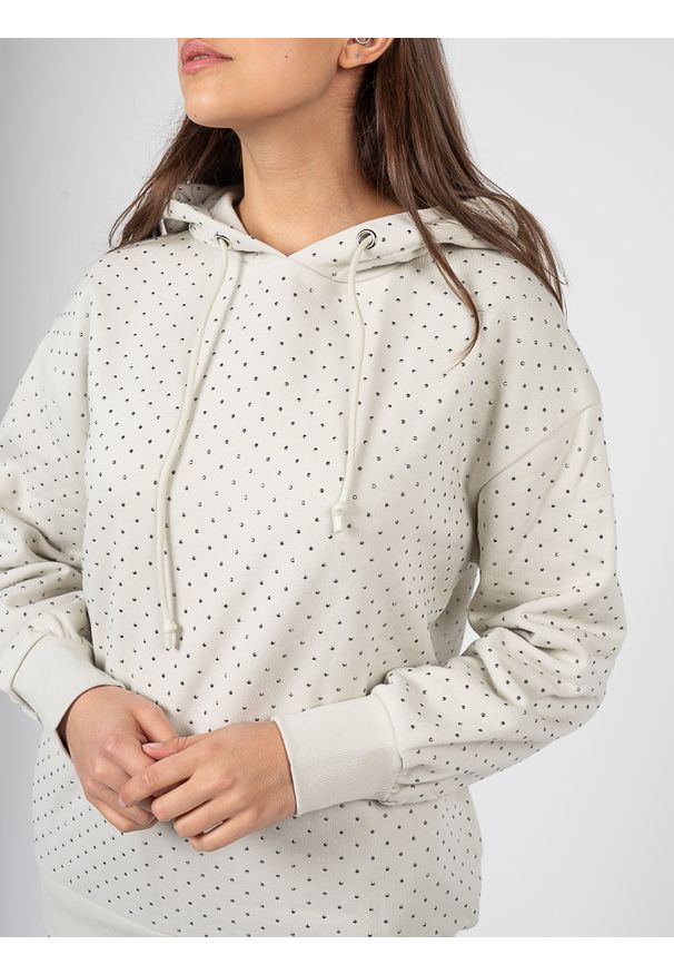 Patrizia Pepe Bluza | 8M1380/J001 | Kobieta | Biały. Okazja: na spacer. Typ kołnierza: kaptur. Kolor: biały. Materiał: wiskoza, bawełna. Styl: elegancki