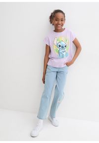 bonprix - Shirt dziewczęcy Disney Stitch. Kolor: fioletowy. Materiał: bawełna. Wzór: motyw z bajki