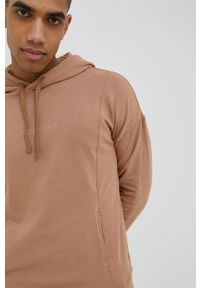 Calvin Klein Underwear bluza męska kolor brązowy z kapturem gładka. Typ kołnierza: kaptur. Kolor: brązowy. Wzór: gładki #5
