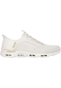 skechers - Adidasy Skechers Glide-step Gratify -, Kobiety. Kolor: beżowy. Materiał: materiał. Sport: turystyka piesza