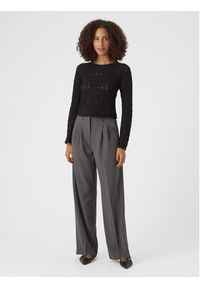 Vero Moda Sweter Fabienne 10299617 Czarny Slim Fit. Kolor: czarny. Materiał: bawełna