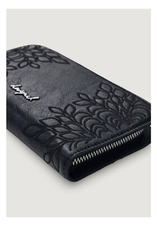 Desigual Portfel 26SAYP20 Czarny. Kolor: czarny. Materiał: skóra