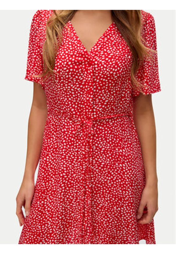 Vero Moda Sukienka letnia Alba 10292845 Czerwony Regular Fit. Kolor: czerwony. Materiał: wiskoza. Sezon: lato