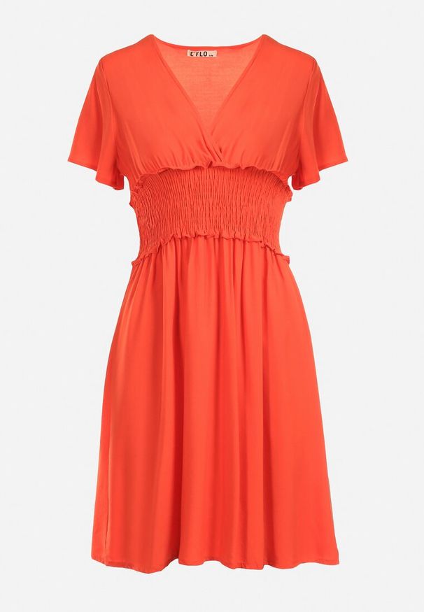 Born2be - Pomarańczowa Sukienka z Wiskozy Gulpari. Kolor: pomarańczowy. Materiał: wiskoza. Długość: mini