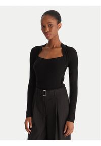 ACCESS FASHION Sweter 54-8048 Czarny Slim Fit. Kolor: czarny. Materiał: syntetyk