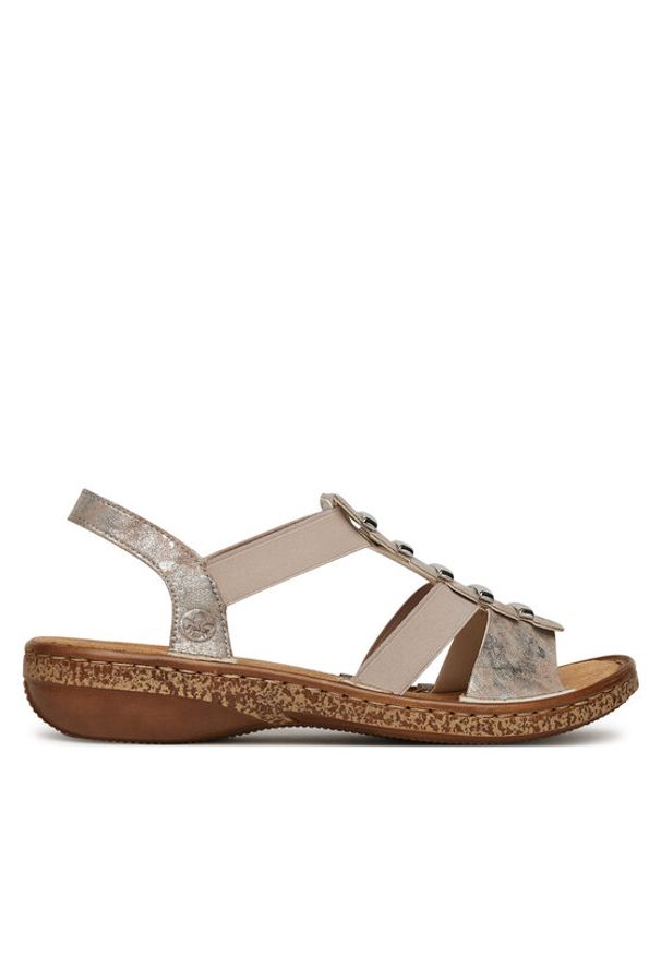 Rieker Sandały CEO-62850-90 Szary. Kolor: szary. Materiał: skóra