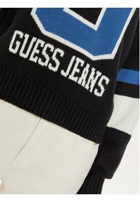 Guess Jeans Sweter W4BR11 Z3HN2 Czarny Regular Fit. Kolor: czarny. Materiał: syntetyk