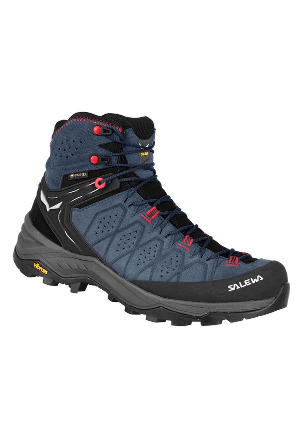 Buty Trekkingowe Damskie Salewa Alp Trainer 2 Mid Gtx. Kolor: niebieski. Materiał: zamsz, syntetyk, materiał. Sezon: zima