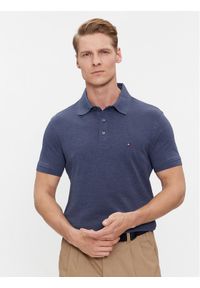 TOMMY HILFIGER - Tommy Hilfiger Polo 1985 MW0MW17771 Niebieski Slim Fit. Typ kołnierza: polo. Kolor: niebieski. Materiał: bawełna