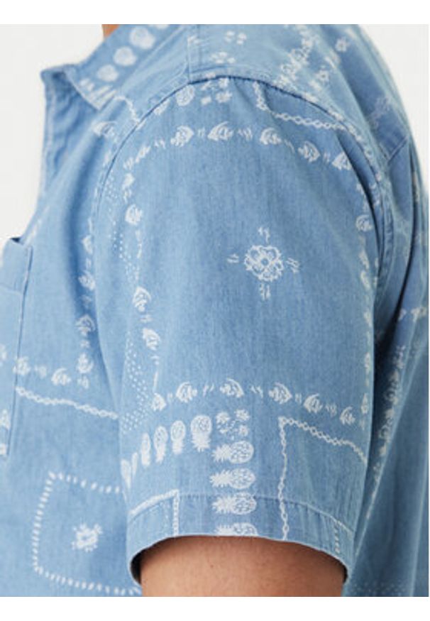 RVCA Koszula Frame Chambray AVYWT00507 Błękitny Regular Fit. Kolor: niebieski. Materiał: bawełna