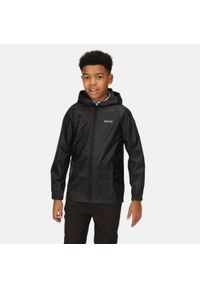 Regatta - Stormbreak dziecięca turystyczna wodoodporna kurtka. Kolor: zielony, brązowy, wielokolorowy. Styl: sportowy. Sport: turystyka piesza #1