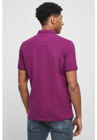 medicine - Medicine polo męskie kolor różowy gładki. Typ kołnierza: polo. Kolor: różowy. Materiał: dzianina. Długość: krótkie. Wzór: gładki #3
