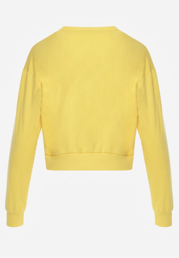 Renee - Żółta Bluza z Bawełną ze Ściągaczami przy Rękawach i w Pasie Alberia. Kolor: żółty. Materiał: bawełna