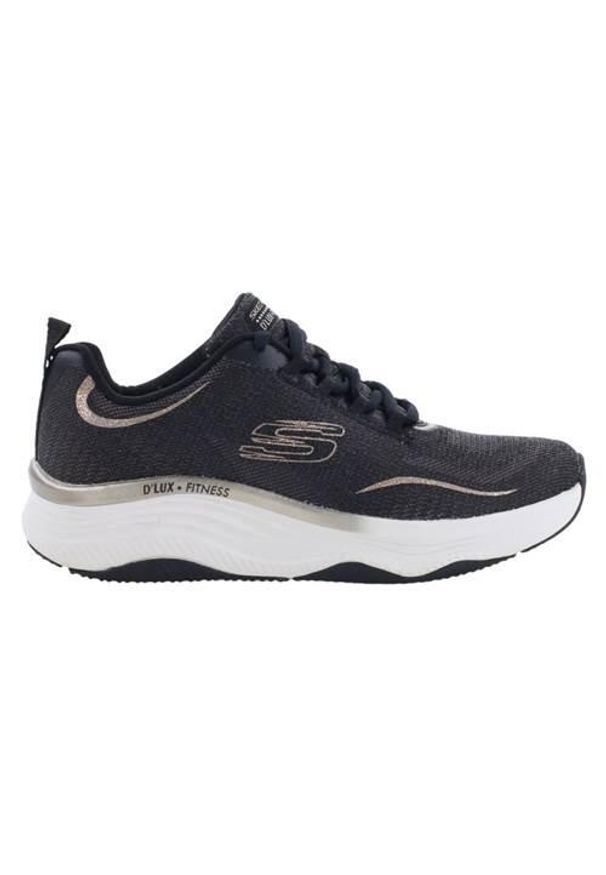 skechers - Buty do chodzenia damskie Skechers Dlux Fitnesspure. Zapięcie: sznurówki. Kolor: czarny. Materiał: syntetyk, materiał. Szerokość cholewki: normalna. Sport: turystyka piesza