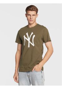New Era T-Shirt New York Yankees Team Logo 11863694 Zielony Regular Fit. Kolor: zielony. Materiał: bawełna