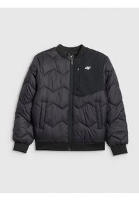 4f - 4F Kurtka z wypełnieniem syntetycznym chłopięca - czarna 146 (10-11 lat). Okazja: na co dzień, na uczelnię. Kolor: czarny. Materiał: syntetyk. Sezon: lato. Styl: casual, sportowy #1