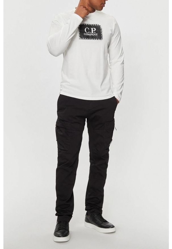 C.P. Company - C.P. COMPANY Biały męski longsleeve, Rozmiar L. Kolor: biały. Długość rękawa: długi rękaw