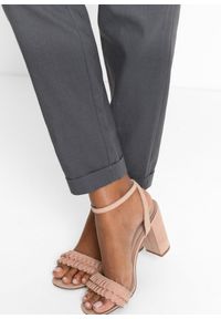 bonprix - Spodnie lniane. Kolor: szary. Materiał: len. Sezon: lato #3