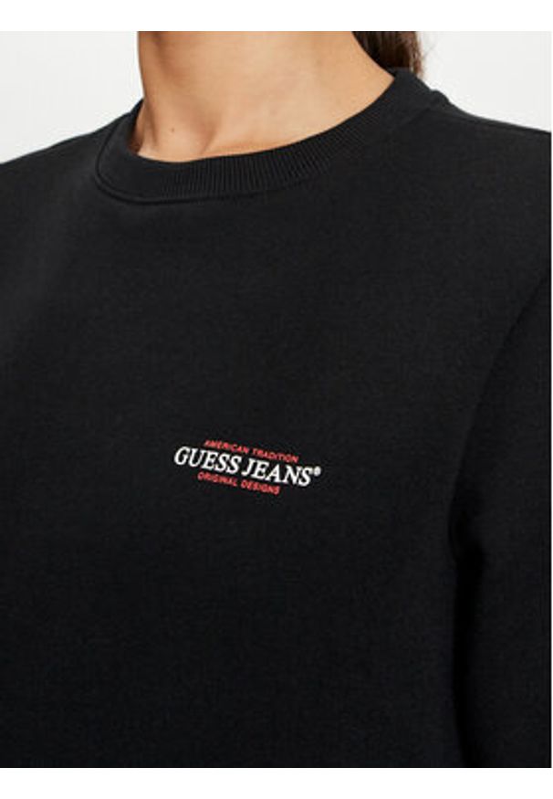 Guess Jeans Bluza W4YQ07 KC811 Czarny Regular Fit. Kolor: czarny. Materiał: bawełna