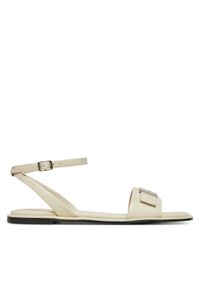 Calvin Klein Sandały Flat Sandal W/Ck Hw - Lth HW0HW02367 Écru. Kolor: kremowy. Materiał: skóra #1