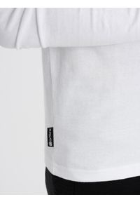 Ombre Clothing - Longsleeve męski z printem w kształcie kieszonki - biały V1 OM-LSPT-0118 - XXL. Kolor: biały. Materiał: bawełna. Długość rękawa: długi rękaw. Długość: długie. Wzór: nadruk #4