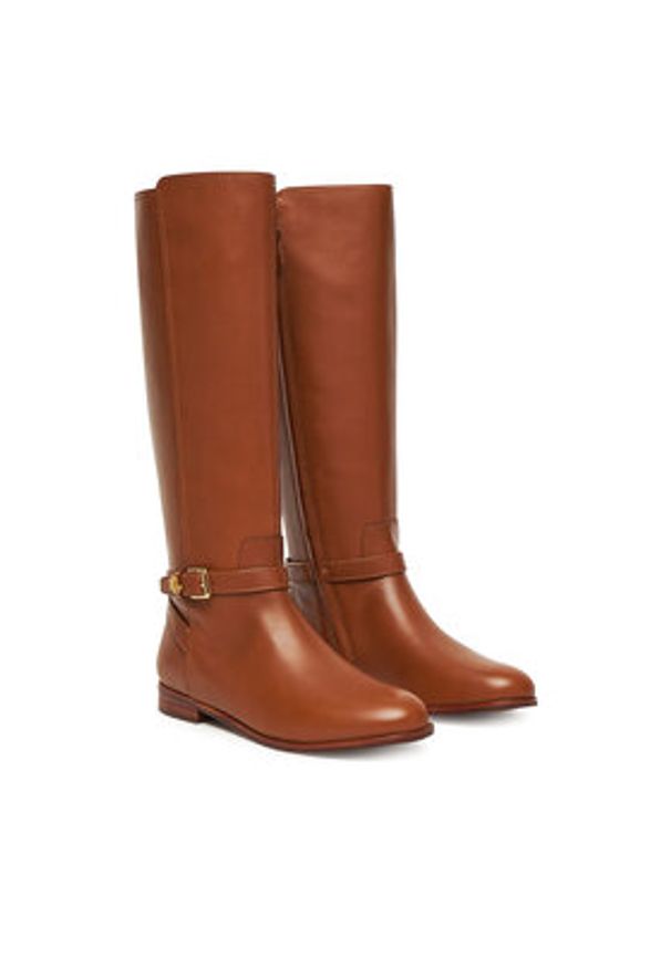 Lauren Ralph Lauren - LAUREN RALPH LAUREN Oficerki Brooke Tll 2 Bo Tal 802974383001 Brązowy. Kolor: brązowy. Materiał: skóra