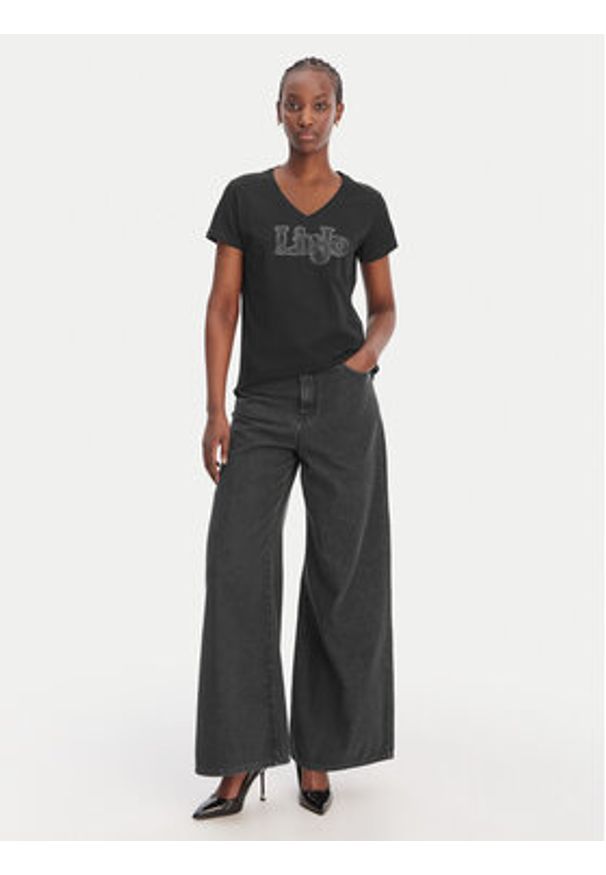 Liu Jo Sport T-Shirt TA6057 JS923 Czarny Regular Fit. Kolor: czarny. Materiał: bawełna. Styl: sportowy