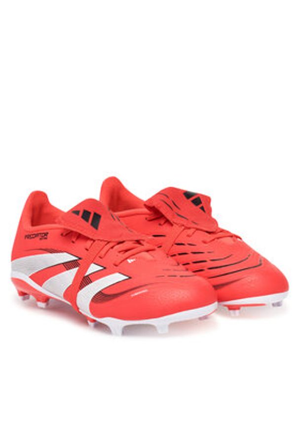 Adidas - adidas Buty do piłki nożnej Predator League Fold-Over Tongue Firm Ground ID3830 Czerwony. Kolor: czerwony. Materiał: skóra