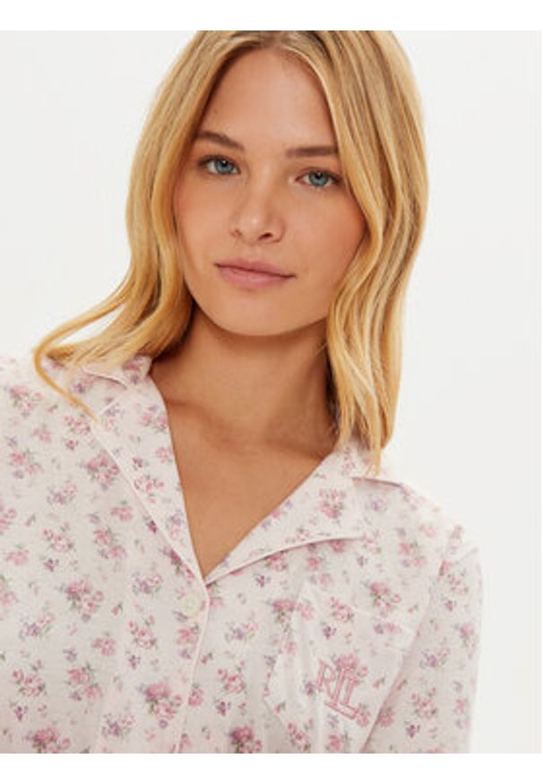 Lauren Ralph Lauren - LAUREN RALPH LAUREN Piżama ILN92368 Różowy Regular Fit. Kolor: różowy. Materiał: bawełna