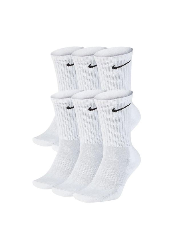 Nike - Skarpety Unisex Adult Everyday Cushioned (zestaw 6 Sztuk). Kolor: biały. Sport: turystyka piesza