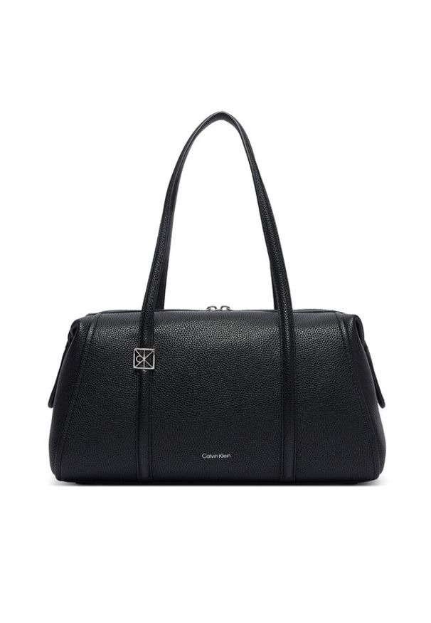 Calvin Klein Torebka Emblem Hw Pebble Doctor Shoulder LV04F3614G Czarny. Kolor: czarny. Materiał: skórzane