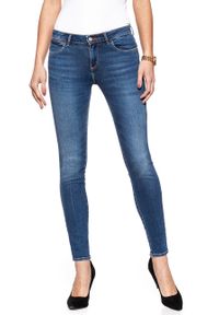 Wrangler - WRANGLER SKINNY SHADOW LIGHT W28KQB14E. Wzór: aplikacja