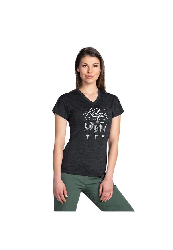 Koszulka damska Kilpi Merin. Kolor: szary. Materiał: wełna. Sport: turystyka piesza