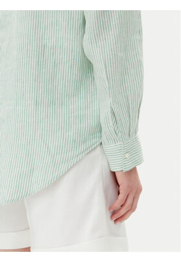 TOMMY HILFIGER - Tommy Hilfiger Koszula WW0WW44679 Zielony Regular Fit. Kolor: zielony. Materiał: len