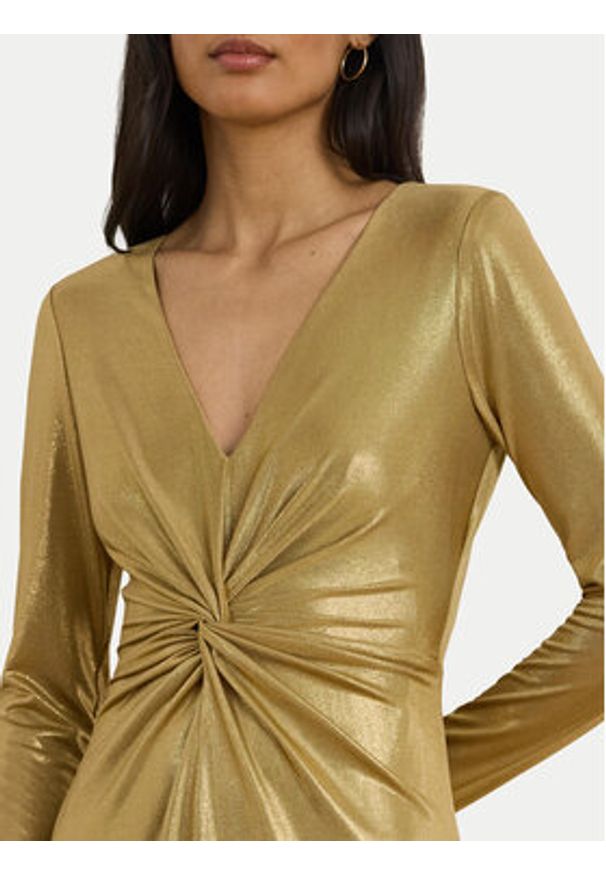 Lauren Ralph Lauren - LAUREN RALPH LAUREN Sukienka wieczorowa 253979967001 Złoty Slim Fit. Kolor: złoty. Materiał: syntetyk. Styl: wizytowy