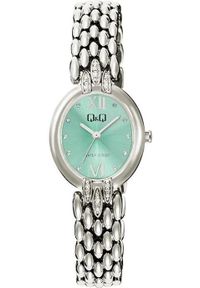 Zegarek damski QQ F16A-002P CYRKONIE srebrny. Kolor: srebrny #1
