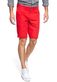 Mustang - SPODENKI MUSTANG Classic Chino Short Flame Scarlet 1009613 7130. Materiał: materiał #10