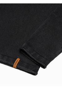 Ombre Clothing - Sweter męski bawełniany E180 - czarny - XL. Kolor: czarny. Materiał: bawełna. Styl: klasyczny #3