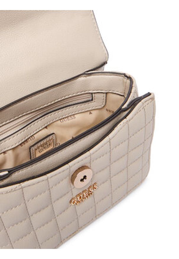 Guess Torebka Nadira Mini HWQG84 24780 Beżowy. Kolor: beżowy. Materiał: skórzane