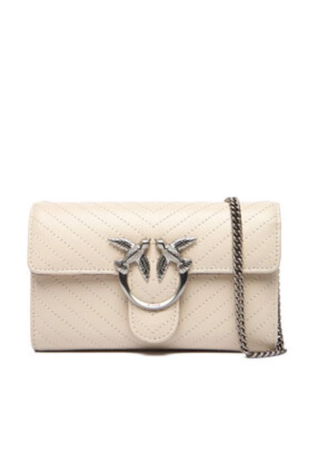 Pinko - PINKO Torebka Love One Wallet Light AI 25-26 PLTT 105344 A2JC Écru. Materiał: skórzane