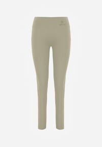 Renee - Zielone Legginsy Basic z Modelującą Wstawką w Pasie Liacan. Okazja: na co dzień. Kolor: zielony. Długość: krótkie. Styl: casual #6