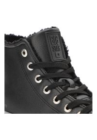 Big-Star - Czarne Sneakersy Big Star Modne Buty Damskie. Okazja: na co dzień. Kolor: czarny. Materiał: materiał. Szerokość cholewki: normalna #6