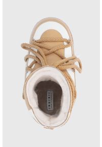 Inuikii Śniegowce skórzane kolor beżowy. Nosek buta: okrągły. Kolor: beżowy. Materiał: skóra